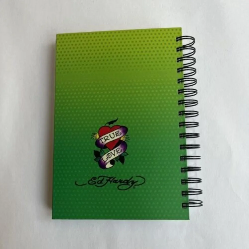 Ed Hardy Green “TRUE LOVE” Stationary Spiral Notebook & Clipboard With PadGr